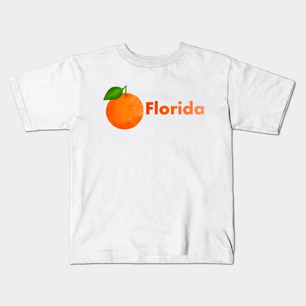 Florida Orange Kids T-Shirt by Obstinate and Literate